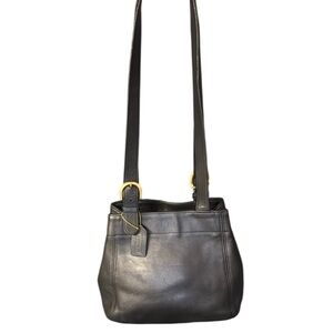 Vintage Coach 4157 USA Black Leather Waverly Soho Tote Buckle Bag